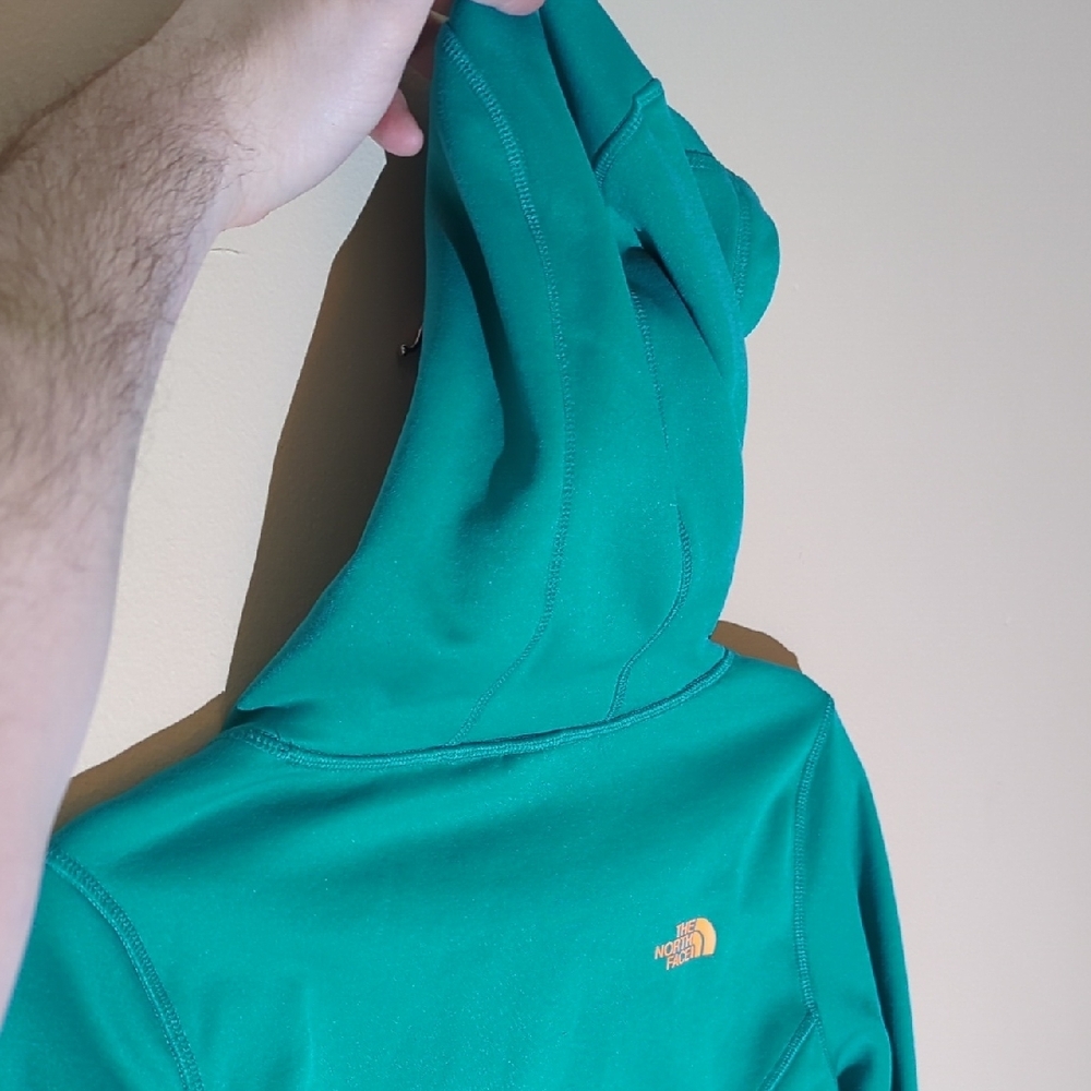 The North Face Green Hoodie with Orange Logo Size Small - Picture 5 of 9
